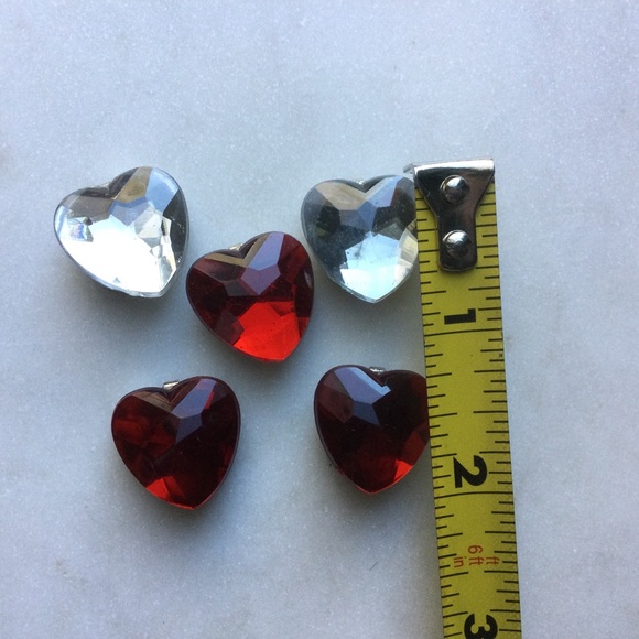 Sparkly Heart Button Covers Set of 5 - Picture 4 of 4